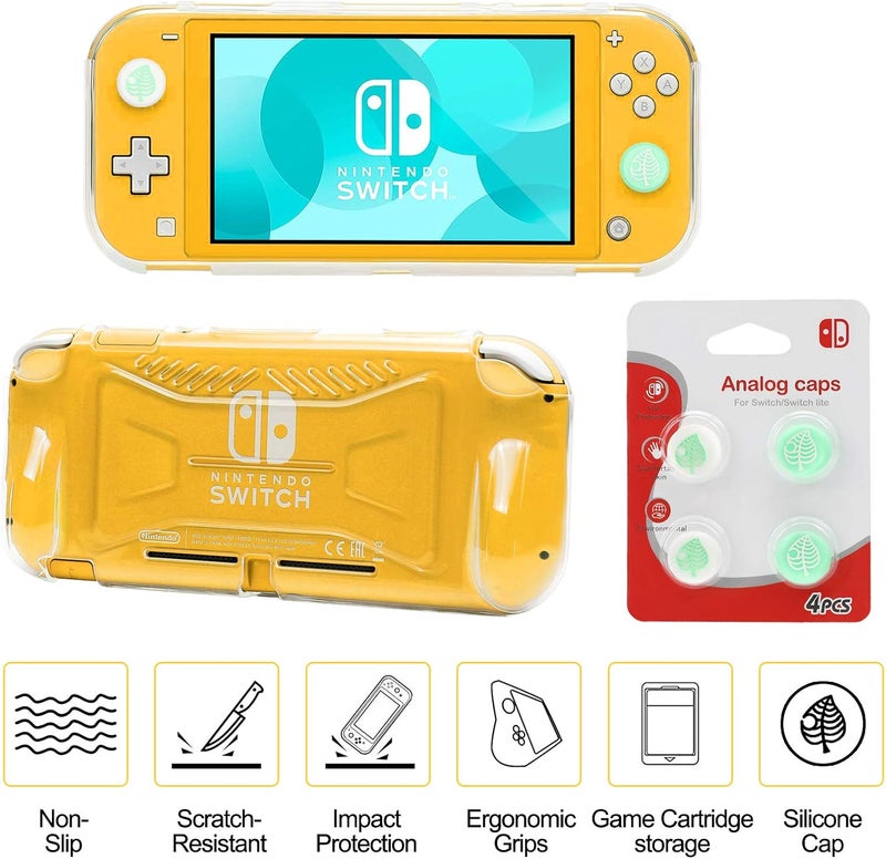 حزمة ملحقات Switch Lite، مجموعة مع حقيبة حمل، غطاء حافظة TPU مع واقي شاشة، قاعدة شحن، حامل لعب، حقيبة بطاقات الألعاب، كابل USB، قلم، أغطية مقابض الإبهام لـ Nintendo Switch Lite (أصفر) - Image 5