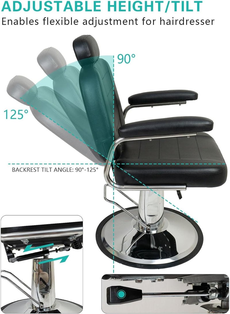 Meishida Vintage Salon Chair, 360 Degrees Hydraulic Rolling Barber Chairs  - Image 2