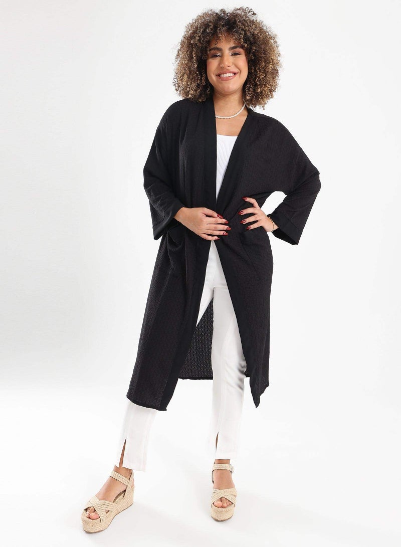 Carina self-pattern-open-front-kimono