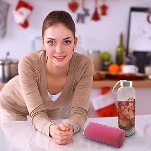 Clyde Glass Water Bottle With Cover 750ml Set of 1 Multicolour - Image 5