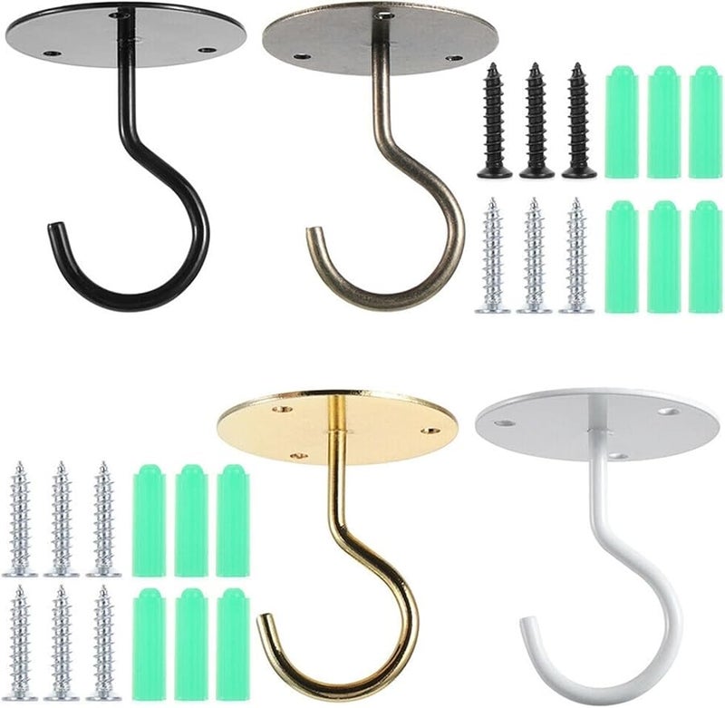 Gold Ceiling Hooks 6 Pack Wall Mount Hangers For Plants Baskets Kitchen Hardware 55mm - Image 2