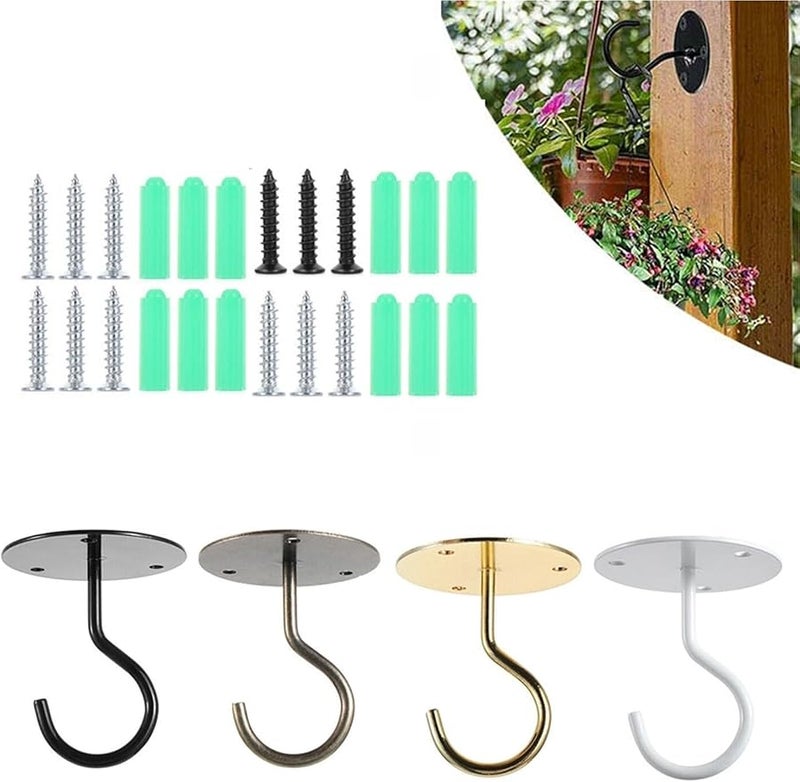 Gold Ceiling Hooks 6 Pack Wall Mount Hangers For Plants Baskets Kitchen Hardware 55mm - Image 3