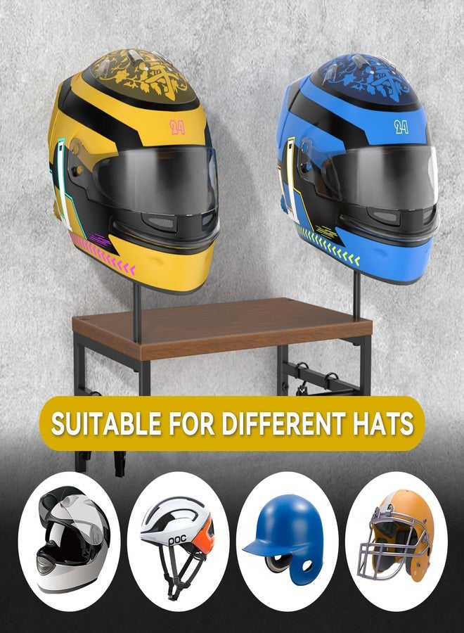 BORISI Helmet Holder - Wall Mount Stand with Motorcycle Accessories, Helmet Hanger & Rack for Display - Image 3