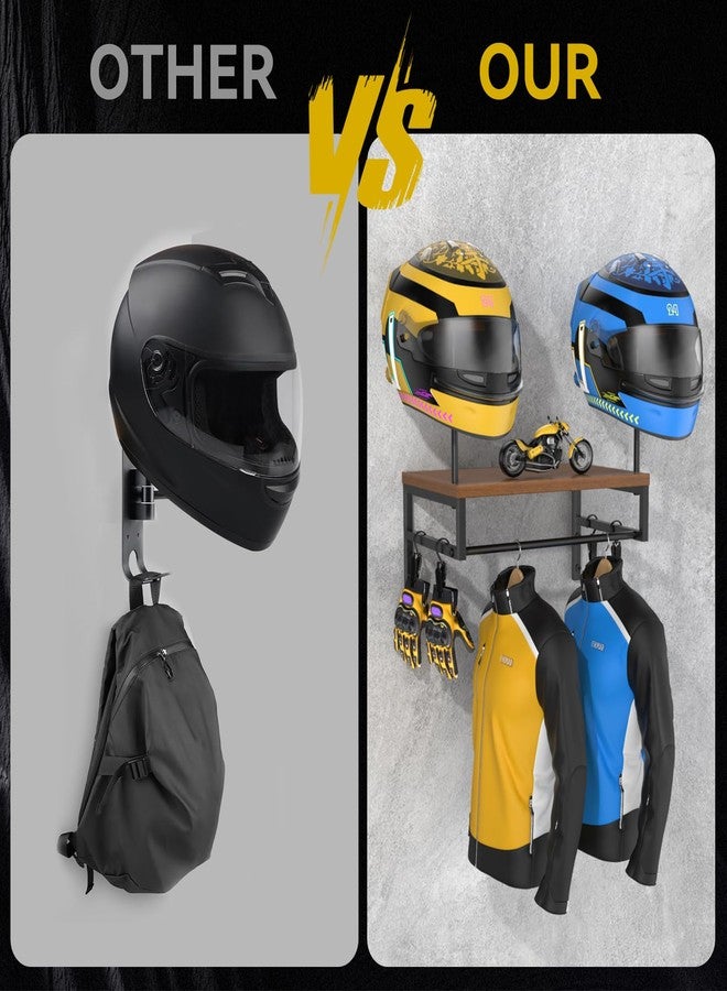 BORISI Helmet Holder - Wall Mount Stand with Motorcycle Accessories, Helmet Hanger & Rack for Display - Image 2