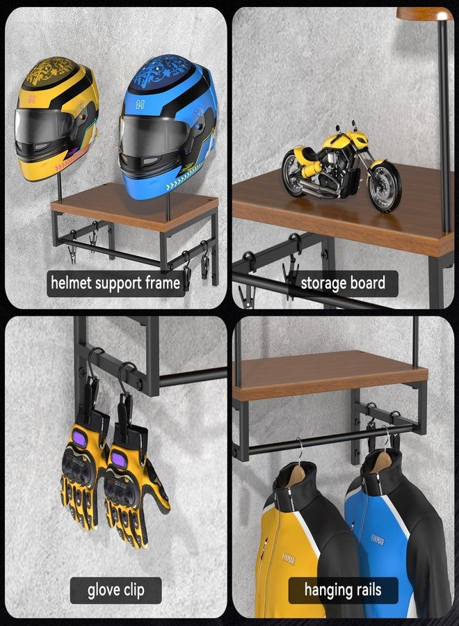 BORISI Helmet Holder - Wall Mount Stand with Motorcycle Accessories, Helmet Hanger & Rack for Display - Image 4