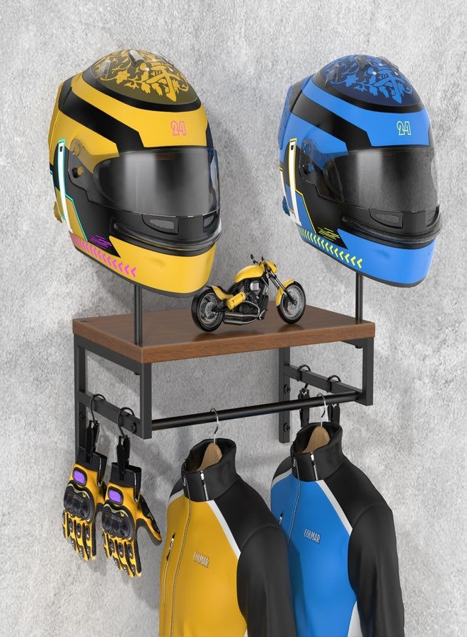 BORISI Helmet Holder - Wall Mount Stand with Motorcycle Accessories, Helmet Hanger & Rack for Display - Image 1