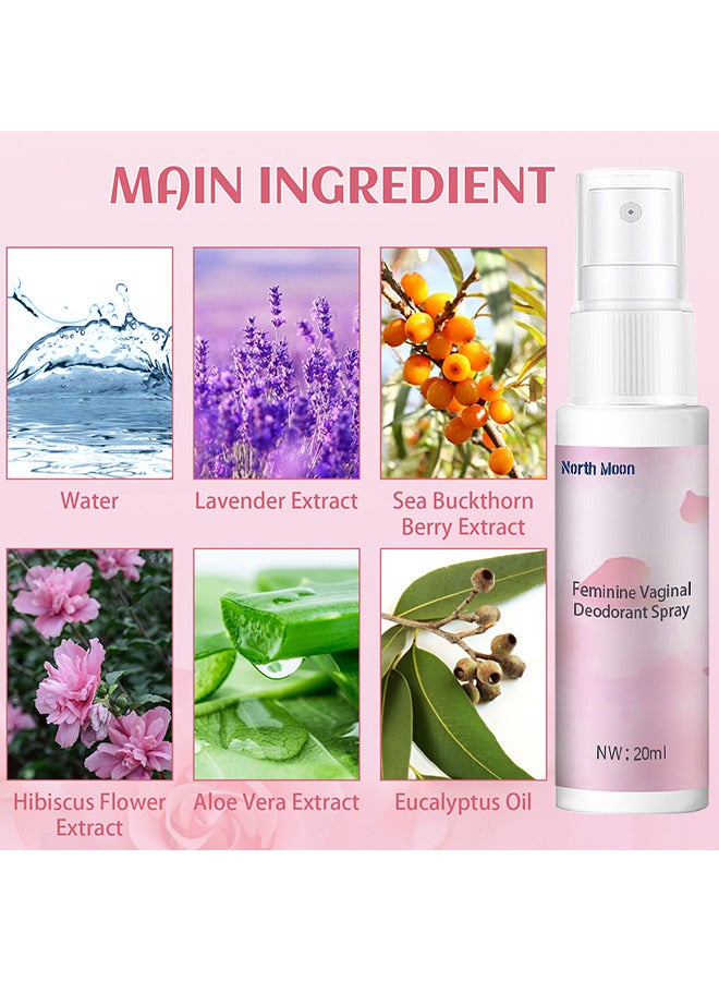 Feminine Vaginal Deodorant Spray, Female Private Parts Antipruritic Spray To Remove Itching Peculiar Smell Dermatitis, Women Vaginal Health Itch Odor Eliminator Moisturizing Hygiene Spray