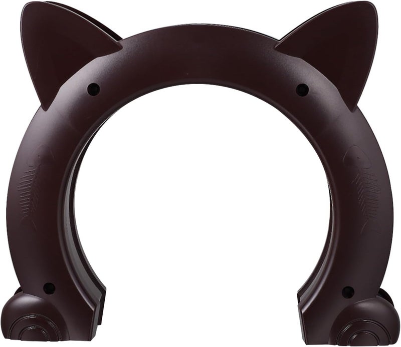 VICASKY Cat Door Built-in Interior Pet Door Plastic Cat Portal with Brown Frame for Indoor Use and Small Dogs - Image 1