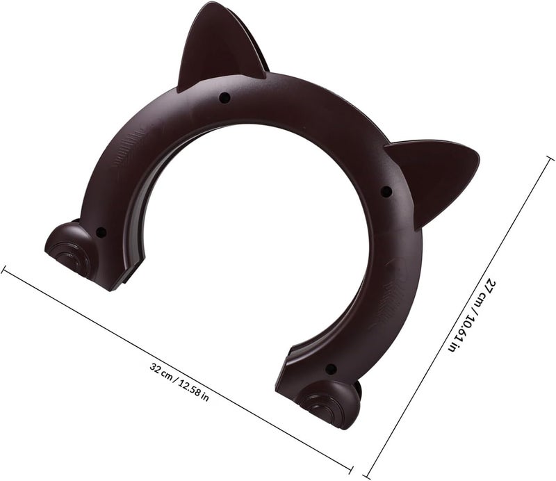 VICASKY Cat Door Built-in Interior Pet Door Plastic Cat Portal with Brown Frame for Indoor Use and Small Dogs - Image 2