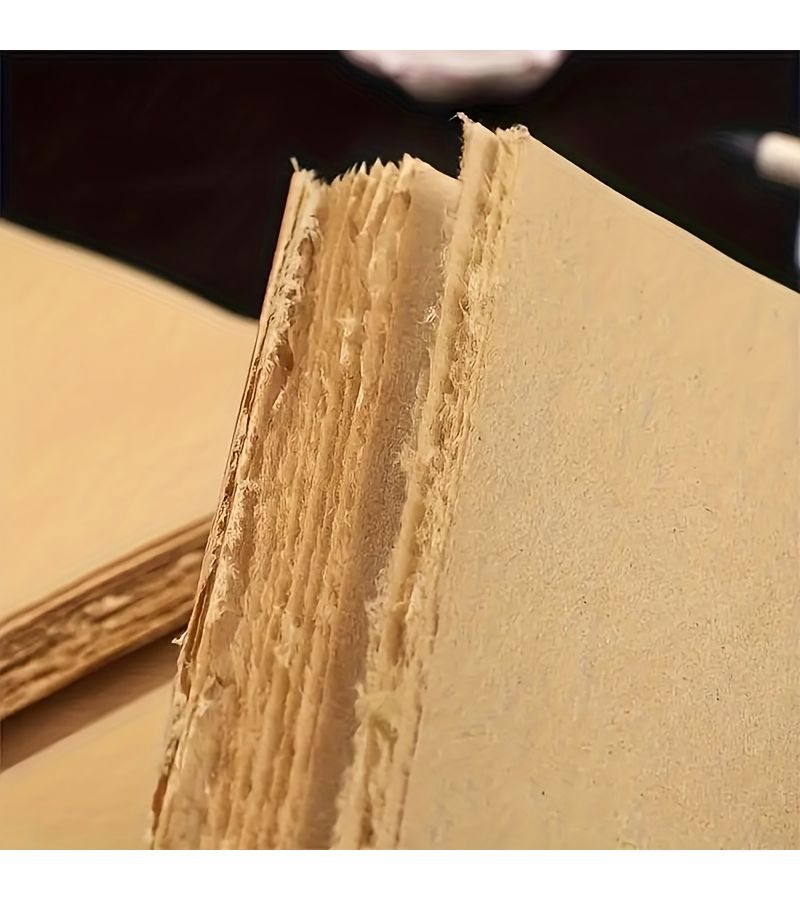 200 Sheets Vintage Handmade Hemp Papers 6.69x13.39 Inch Frayed Edge for Calligraphy - Image 1