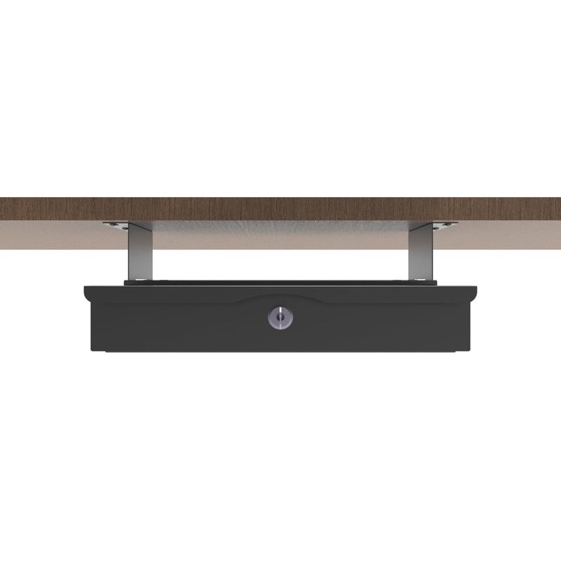 Mofangtech Under Desk Drawer Sliding Out Attachment with Shell, 15.6" x 10" x 5.07" Pull Out Lockable Drawer Storage Organizer with Cable Mangement for Workbench or Standing Desk with High Crosspiece - Image 4
