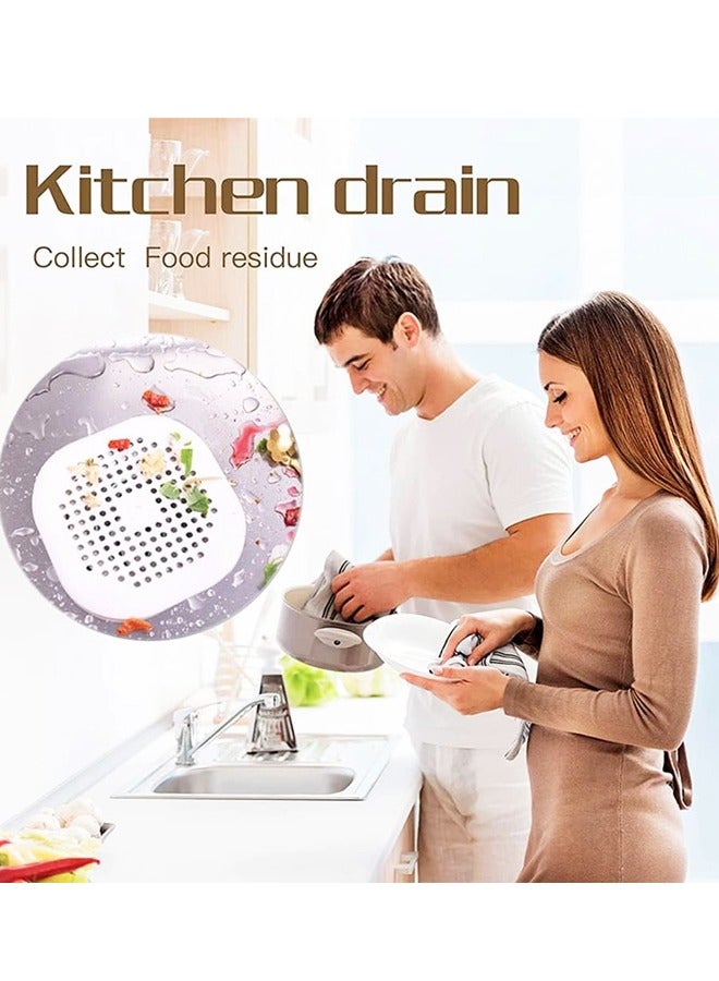 عبوة من 6 قطع من أغطية تصريف مربعة الشكل من السيليكون لسدادة الشعر مع كوب شفط، سهلة التركيب، مناسبة للحمام وحوض الاستحمام والمطبخ (رمادي + أبيض) - Image 5