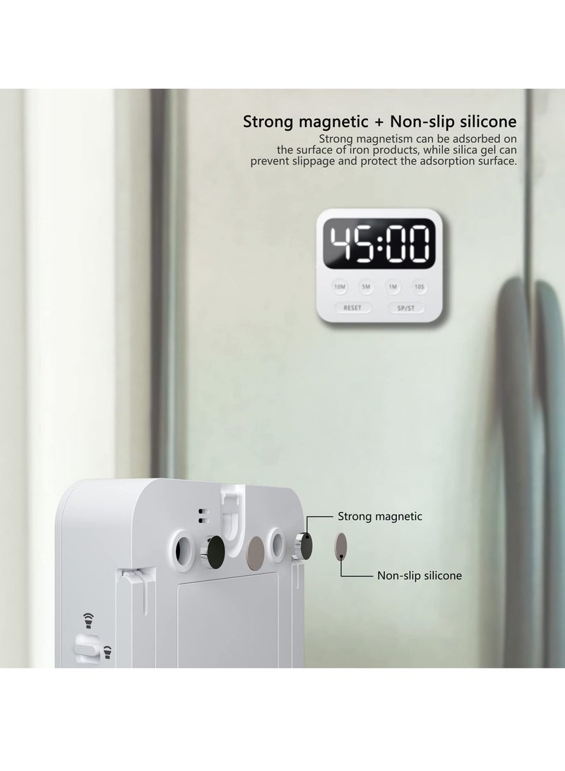 ساعة توقيت للمطبخ، ساعة توقيت رقمية مغناطيسية بتقنية العد التنازلي والعد التصاعدي مع شاشة LED كبيرة وضبط مستوى الصوت للتطبيقات مثل الطهي والتمارين والخبز والفصول الدراسية للأطفال - Image 4