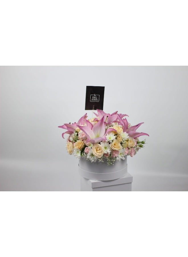 Big Buds Flowers Blush Box Arrangement - Image 1