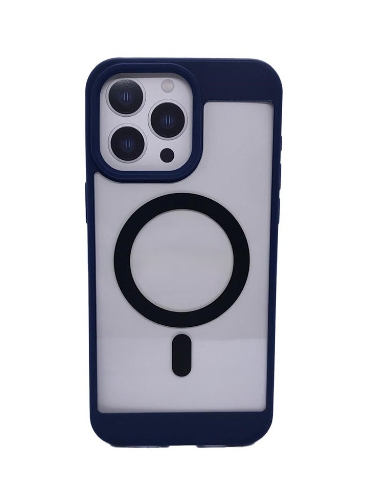 ماركة غير محددة - جراب ايفون 14 برو ماكس  مغناطيسي ويدعم الشحن ماجسيف  فاخر لهاتف iPhone 14 Pro Max - ازرق غامق - Image 1
