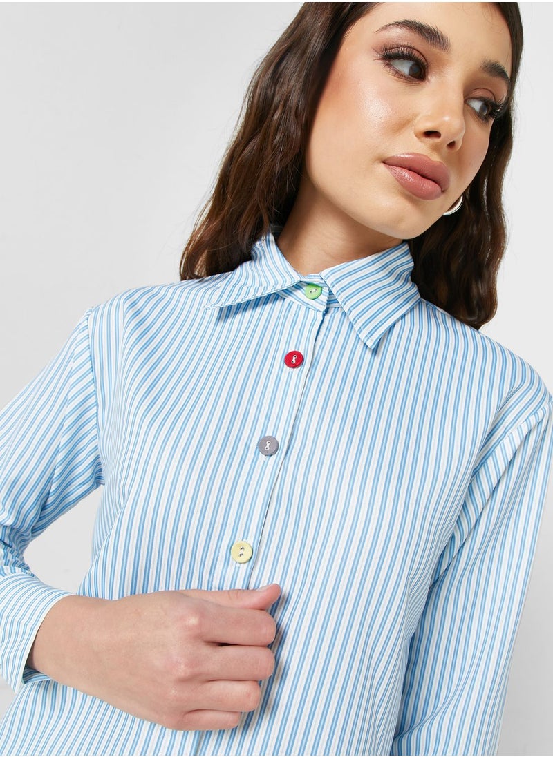 Ginger - Contrast Button Detail Shirt - Image 1