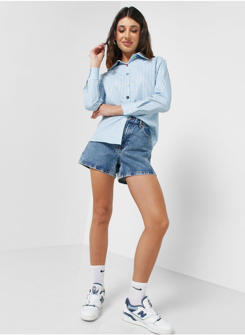 Ginger - Contrast Button Detail Shirt - Image 1