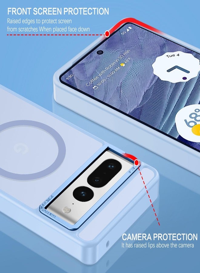 BENTOBEN for Google Pixel 7 Pro Case [Compatible with Magsafe] Translucent Matte Magnetic Pixel 7 Pro Case Slim Shockproof Women Men Protective Phone Cases for Google Pixel 7 Pro 6.7", Light Blue - Image 5
