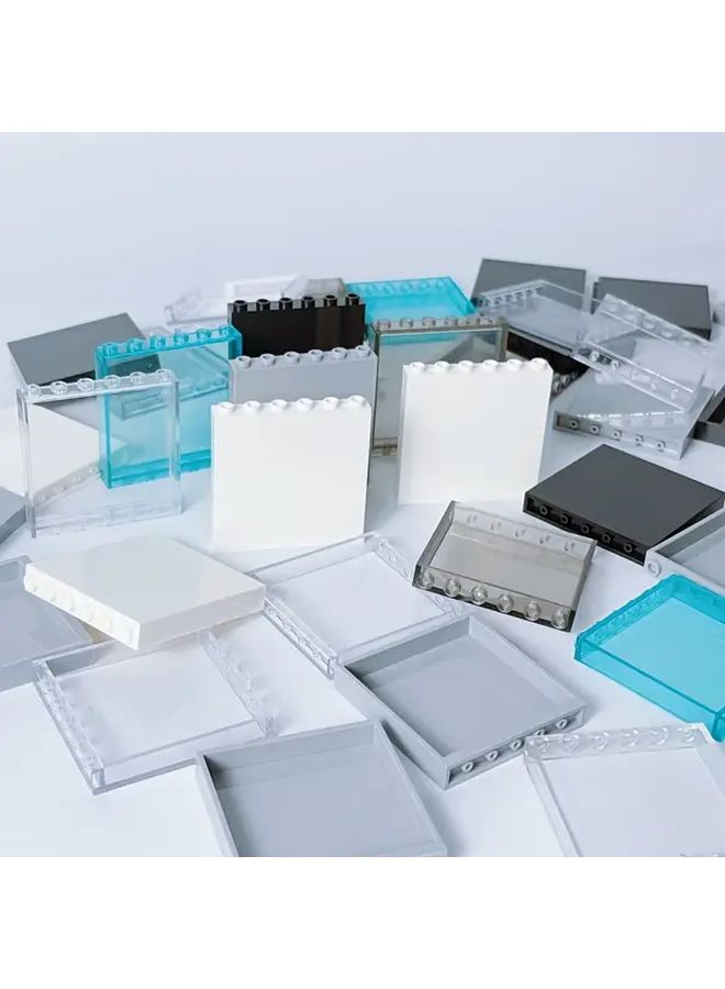 9pcs Transparent White Window Wall Bricks DIY City View Building Blocks Toy Set - Image 3