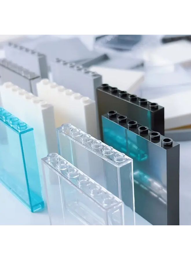 9pcs Transparent White Window Wall Bricks DIY City View Building Blocks Toy Set - Image 2