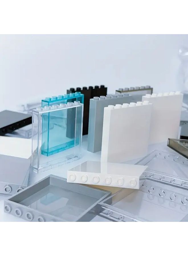 9pcs Transparent White Window Wall Bricks DIY City View Building Blocks Toy Set - Image 5