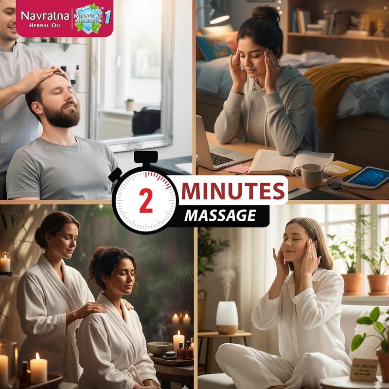 emami Navratna Gold Herbal Hair Oil for Cool Head - 300ml | Ayurvedic Oil with Almonds and 9 Herbs - Image 5