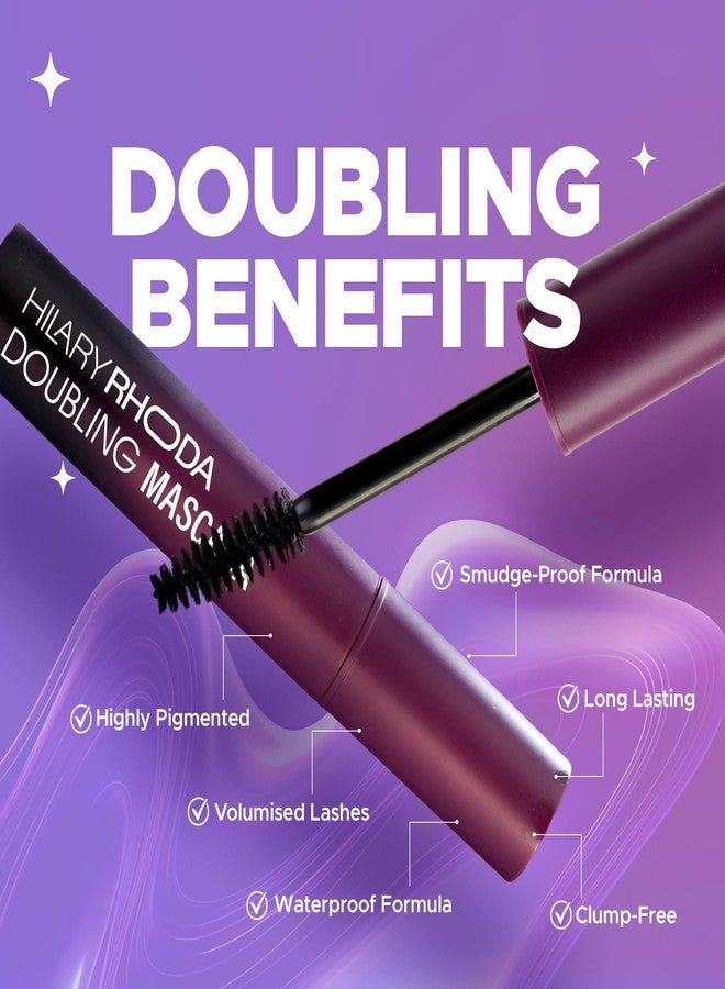 Hilary Rhoda Doubling Mascara | Bold Black Finish | Waterproof & Smudge-Proof | Volumizing & Curl Lift | Clump-Free | Quick Dry | 12ml - Image 5