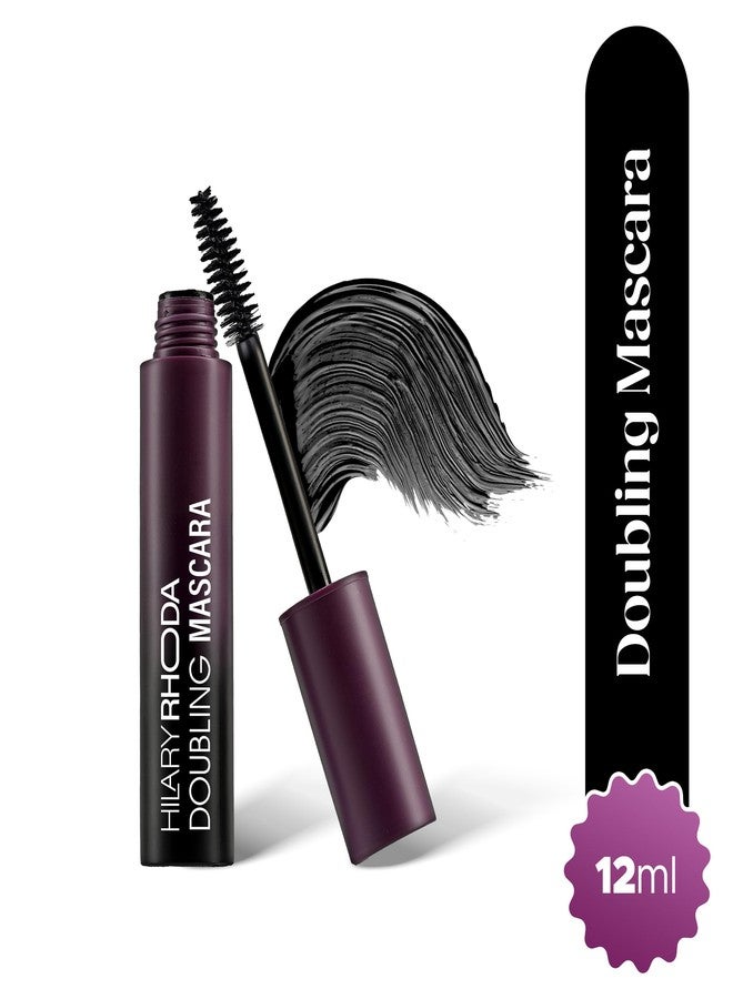 Hilary Rhoda Doubling Mascara | Bold Black Finish | Waterproof & Smudge-Proof | Volumizing & Curl Lift | Clump-Free | Quick Dry | 12ml - Image 2