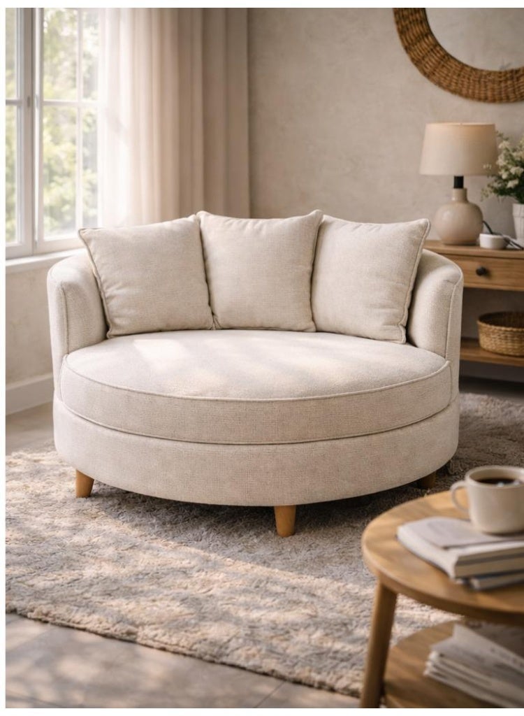 Darif Modern lounge chair, circular, made of Swedish wood - Image 1