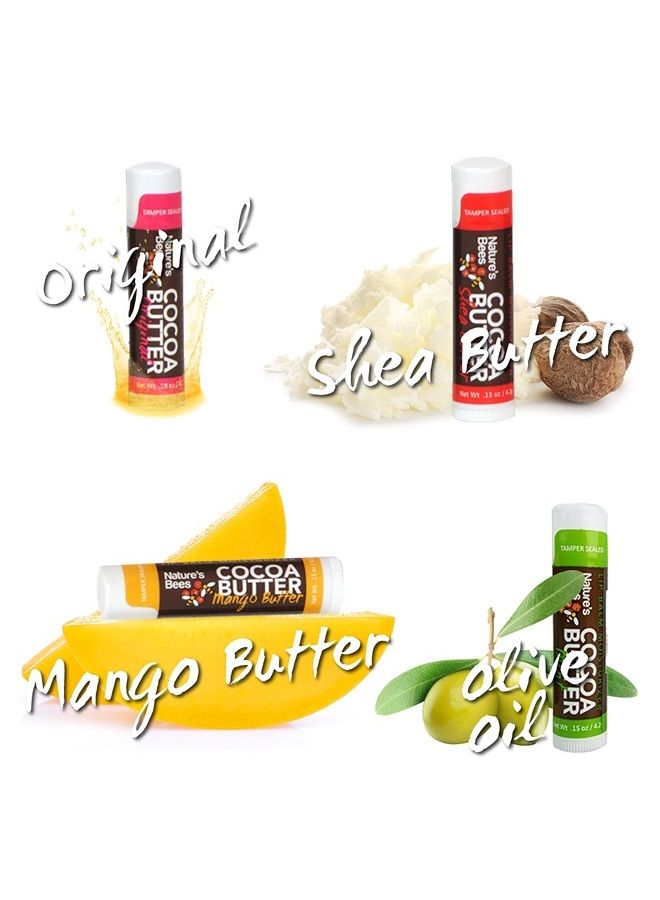Nature's Bees , Cocoa Butter Lip Balms, Lip Moisturizer Treatment - Pack of 48, (Original Variety Assortments - Original, Olive Oil, Mango Butter, Shea Butter) - Image 3