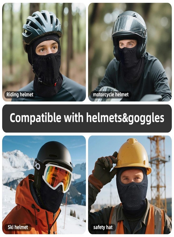 SPTSLFB Lightweight ski mask for Men and Women - Motorcycle Balaclava face mask with Quick-Dry Lining for Skiing, Cycling, Hiking Black - Image 4