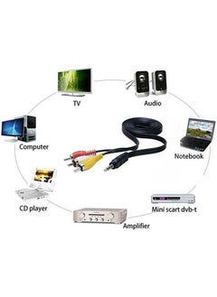 PrimeX Plus Primex PX-4824 3.5 mm Stereo To 3 RCA Female TOS Converter Converter Audio/Video Cable, 3.5mm To RCA Video Transmitter  - Image 4