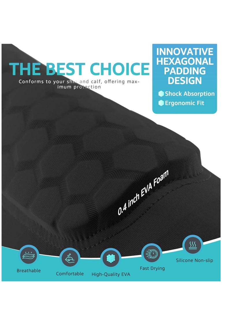TRASSLE Soccer Shin Guards Shin Pads for Kids Youth Adult, Calf Compression Sleeve with Honeycomb Pads, Support for Shin Splint Baseball Boxing Kickboxing MTB, Lightweight - Image 2
