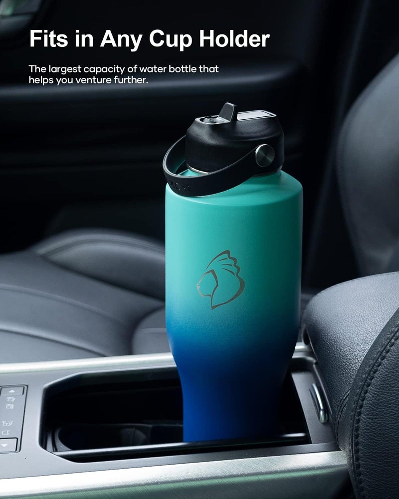 BUZIO 40 oz Insulated Tumbler with Straw and Lids, Stainless Steel Water Bottle Fits in Any Car Cup Holders, Double Wall Metal Tumbler Flask Large Capacity, Travel Cold Bottles, Leak-Proof Tumbler Indoor outdoor all-purpose fit - Image 2