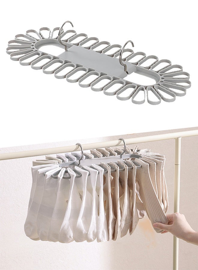 Saving Drying Hanger with Push-Grip Clips – Heavy-Duty Aluminium Hooks for Socks, Underwear, Delicates – Foldable Laundry Organizer - Image 1