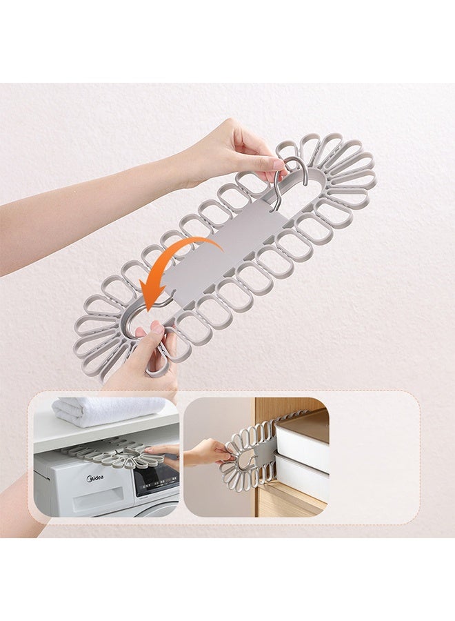 Saving Drying Hanger with Push-Grip Clips – Heavy-Duty Aluminium Hooks for Socks, Underwear, Delicates – Foldable Laundry Organizer - Image 2