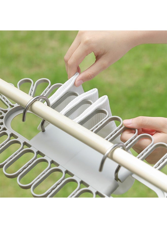 Saving Drying Hanger with Push-Grip Clips – Heavy-Duty Aluminium Hooks for Socks, Underwear, Delicates – Foldable Laundry Organizer - Image 4