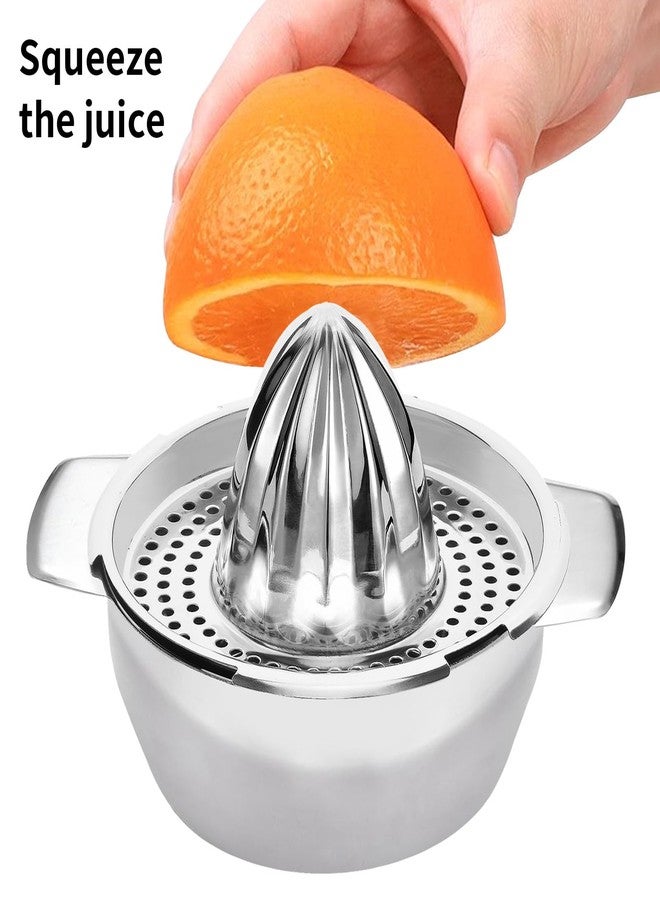eispap Manual Juicer Stainless Steel Lemon Squeezer with Slots Strainer & Bowl Storage Container Rustproof, Lemon Lime Squeeze Dishwasher Safe Citrus Juicer for Home Picnic Camping - Image 4