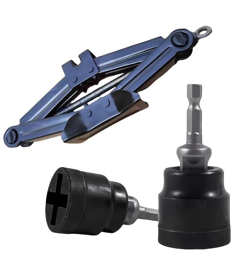 Black Car Jack Socket Wrench Home Vehicle Maintenance Tool Universal Hydraulic Cylinder Components Tire Replacement Lifting Tool Compact Design Sturdy Build Reliable Performance Precision Engineering Auto Repair Accessory - Image 1