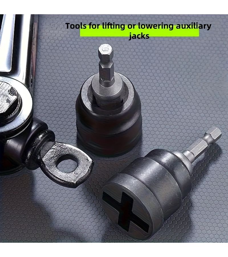 Black Car Jack Socket Wrench Home Vehicle Maintenance Tool Universal Hydraulic Cylinder Components Tire Replacement Lifting Tool Compact Design Sturdy Build Reliable Performance Precision Engineering Auto Repair Accessory - Image 4