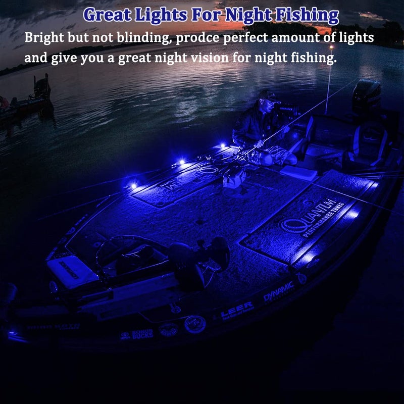 Boaton Marine Led Boat Lights, Night Fishing Lights, Boat Interior Lights, No Drilling Install Boat Deck Lights Courtesy Lights, Blue - Image 3