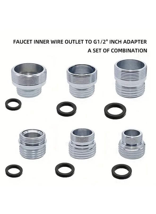 6PC Combination Set G 1 2 Inch Male Thread Faucet Adapter Brass Multi Functional Universal - Image 5