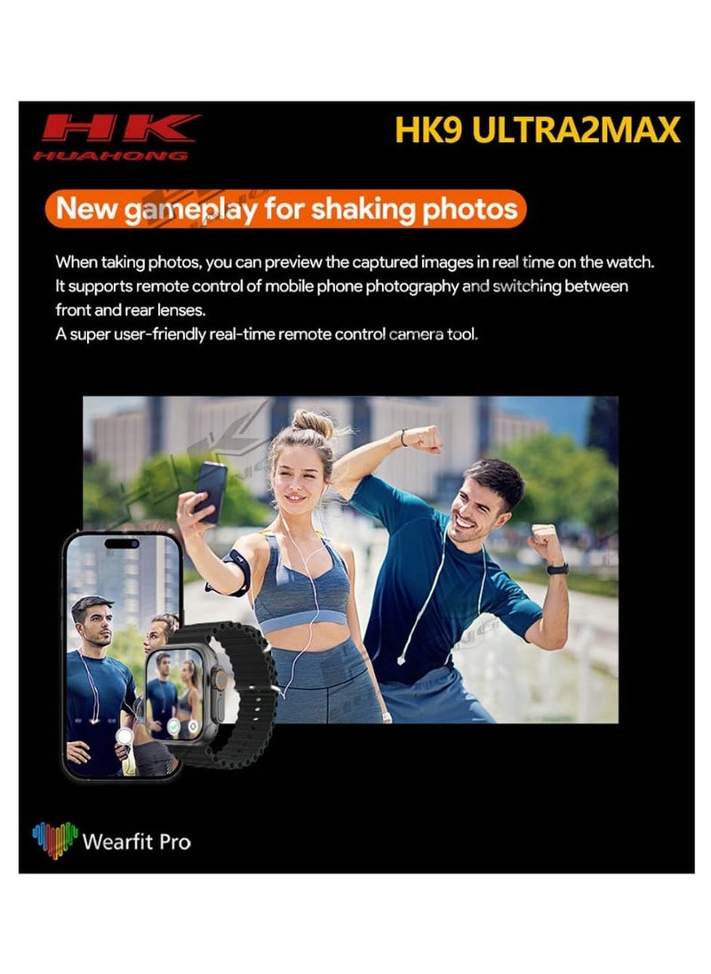 HK - 2024 HK9 Ultra 2 MAX AMOLED  Smart Watch OpenAl's New ChatGPT Wearfit GPT 2.0 Application Market Live Photo Preview TWS Wireless Headphones Local Album Wrist Ebook 3D Visual Action - Image 1