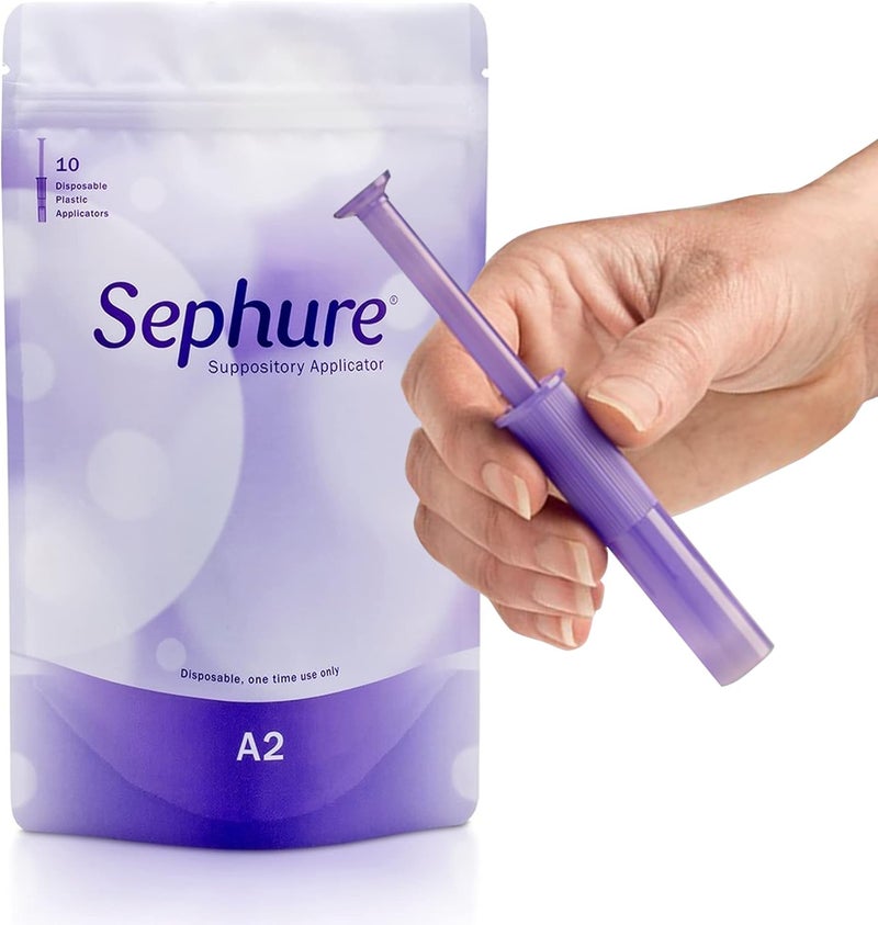 Sephure جهاز تطبيق التحاميل سهل الاستخدام للنساء والرجال، جهاز تطبيق قابل للتخلص للتحاميل لعلاج الإمساك من علامات تجارية مختلفة، عبوة واحدة، 10 قطع، الحجم A2 - Image 1