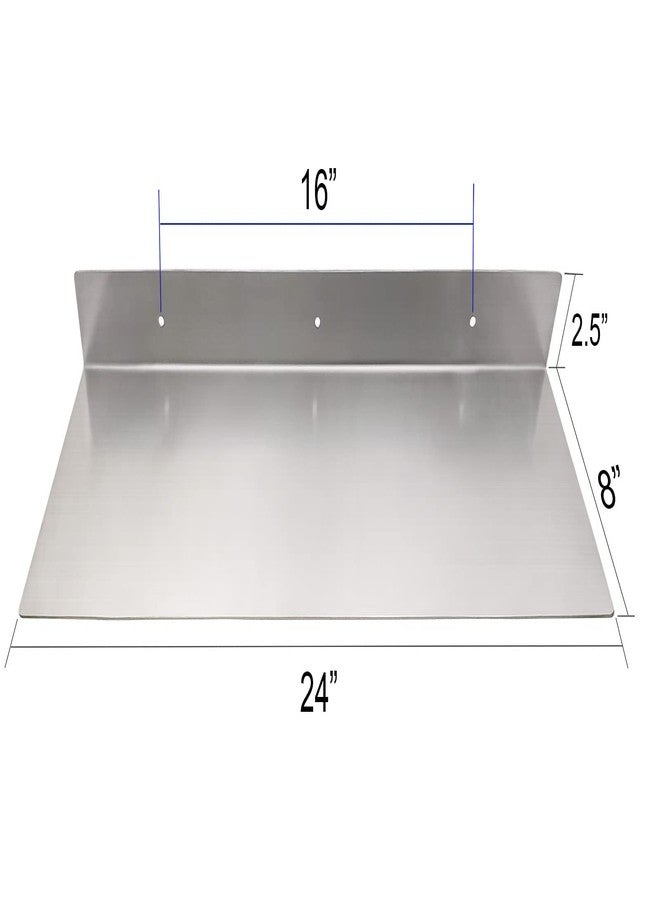 Eadot Floating Shelf Wall Mounted (24 inch x 8 inch) Heavy Duty Display Ledge, Storage Shelves, Decorative Shelves Stainless Steel Brushed Nickel - Image 4