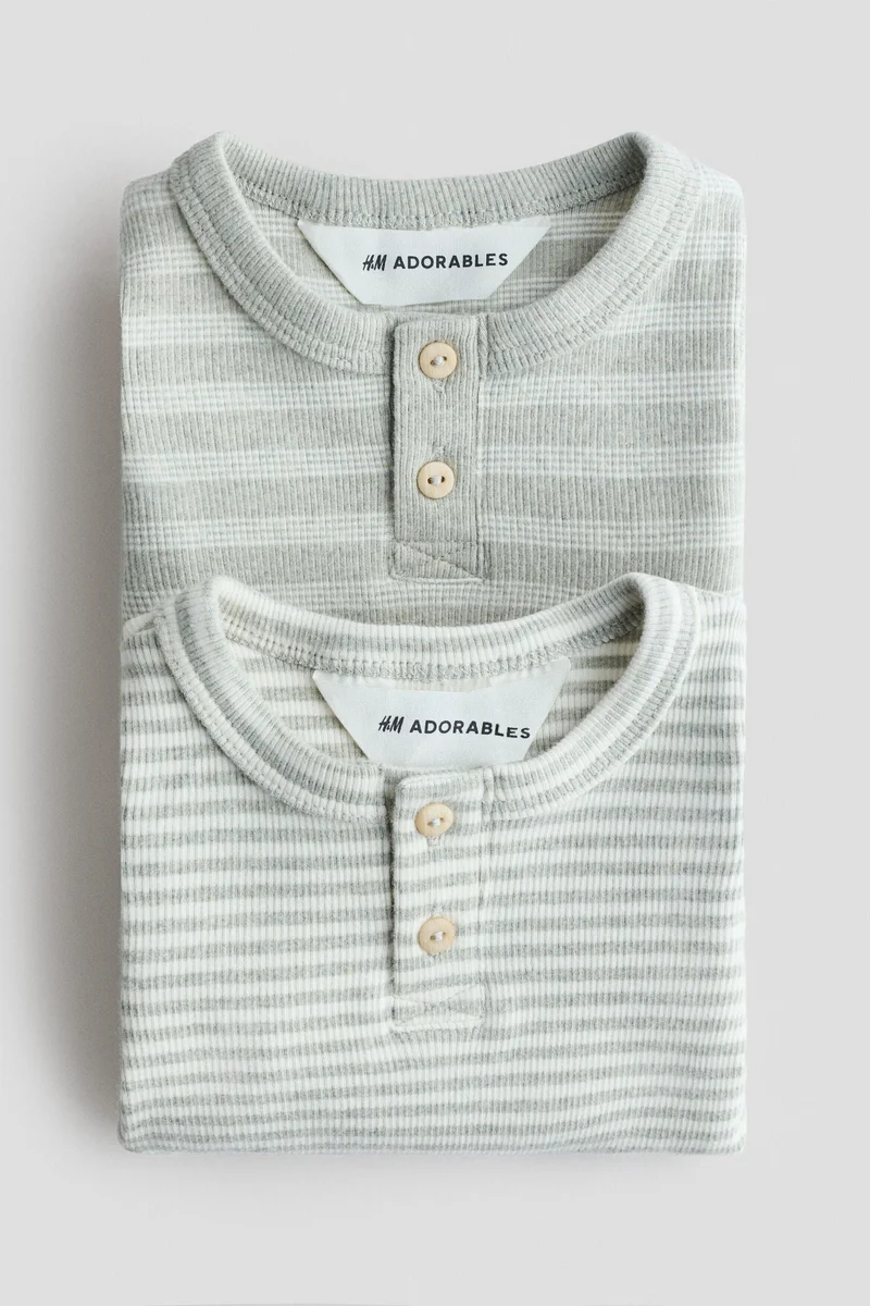H&M 2-pack Henley bodysuits