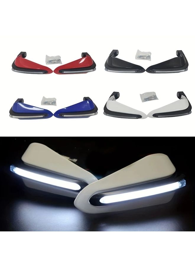 LED Motorcycle Hand Guard with Wide Light Blue Durable ABS Resin Adjustable Clamp for Street Bikes Enhanced Safety and Style Sturdy Construction Modern Motorcycle Accessory - Image 1