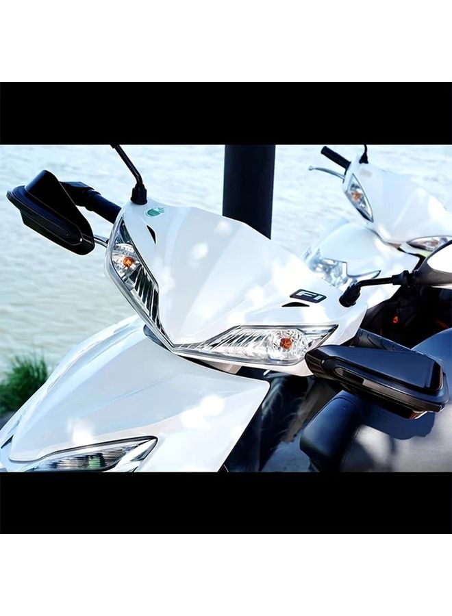 LED Motorcycle Hand Guard with Wide Light Blue Durable ABS Resin Adjustable Clamp for Street Bikes Enhanced Safety and Style Sturdy Construction Modern Motorcycle Accessory - Image 4