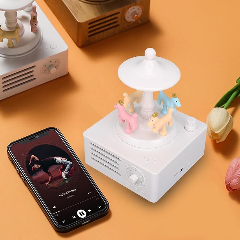 يوسو مكبر صوت بلوتوث دوار على شكل حصان مع تشغيل AUX وصوت ستيريو 360 درجة - Image 5