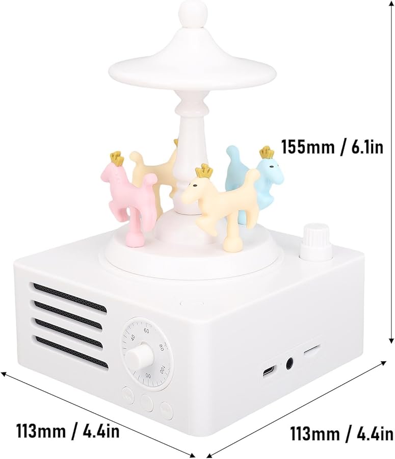 يوسو مكبر صوت بلوتوث دوار على شكل حصان مع تشغيل AUX وصوت ستيريو 360 درجة - Image 1